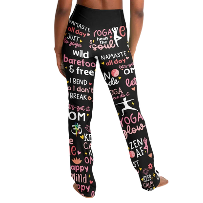Leggings Flare With Spiritual Yoga Quote Print
