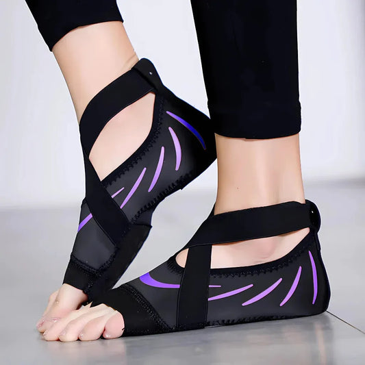 Lightweight Yoga Shoes For Women With Grip Support - Black And Purple / 35-36