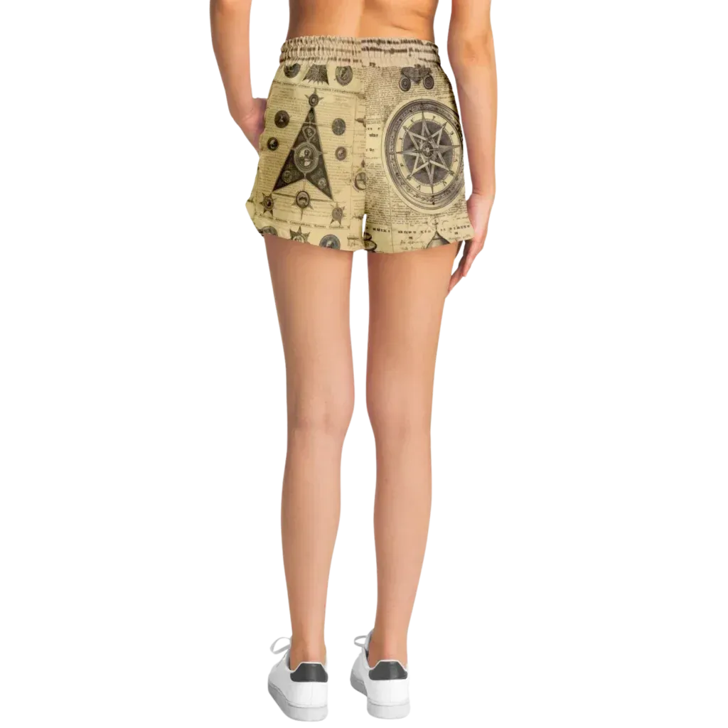 Loose Fit Shorts For Women With Alchemical Symbols