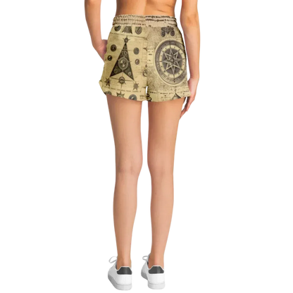 Loose Fit Shorts For Women With Alchemical Symbols