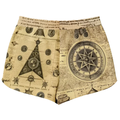 Loose Fit Shorts For Women With Alchemical Symbols
