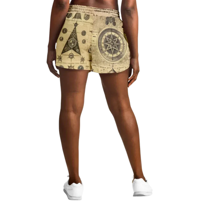 Loose Fit Shorts For Women With Alchemical Symbols