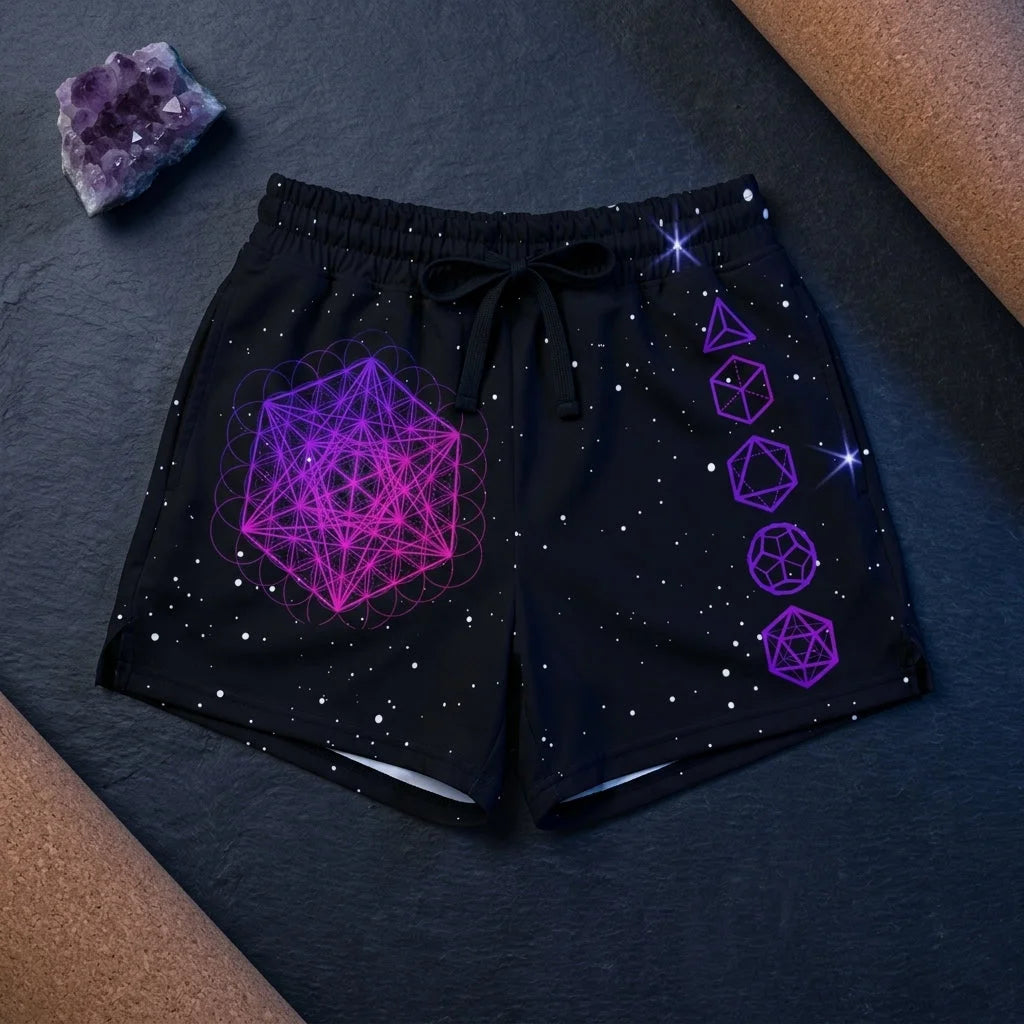 Loose Fitting Shorts Women’s With Sacred Geometry Print