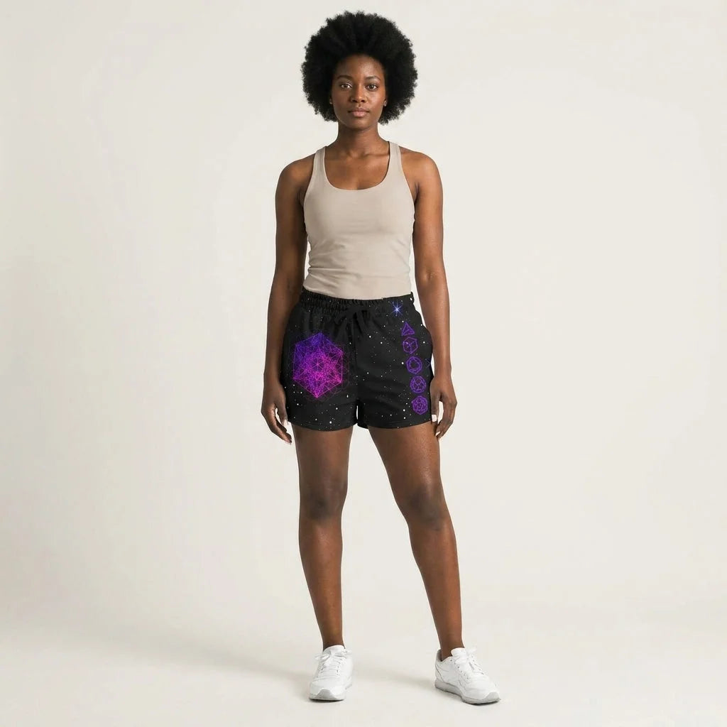 Loose Fitting Shorts Women’s With Sacred Geometry Print