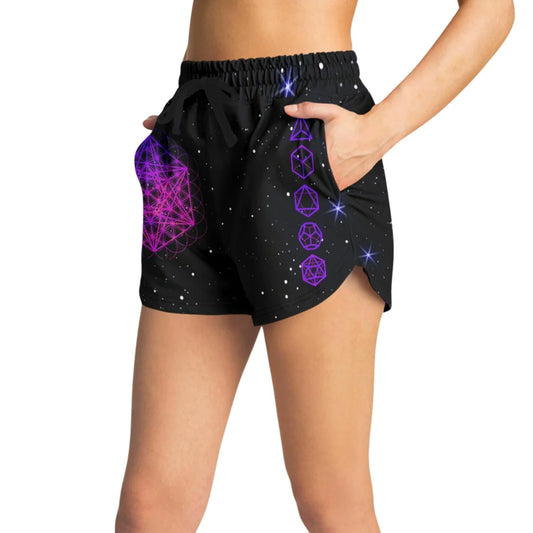 Loose Fitting Shorts Women’s With Sacred Geometry Print