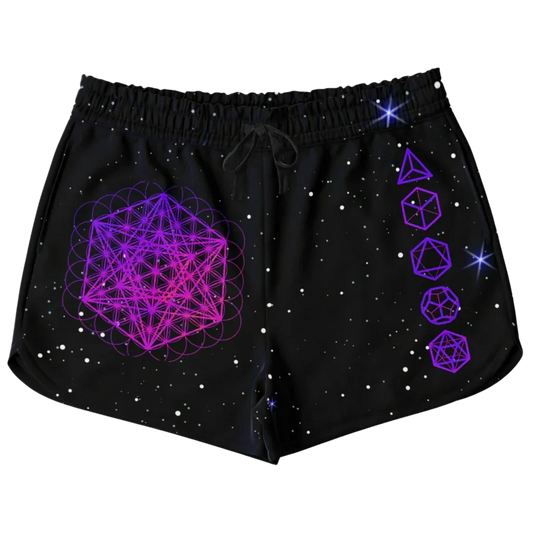 Loose Fitting Shorts Women’s With Sacred Geometry Print - XS
