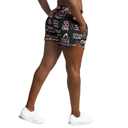 Loose Shorts Yoga With Inspirational Quote Print