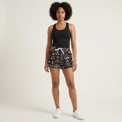 Loose Shorts Yoga With Inspirational Quote Print