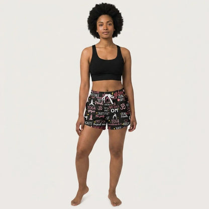 Loose Shorts Yoga With Inspirational Quote Print