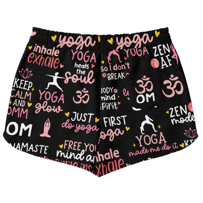 Loose Shorts Yoga With Inspirational Quote Print