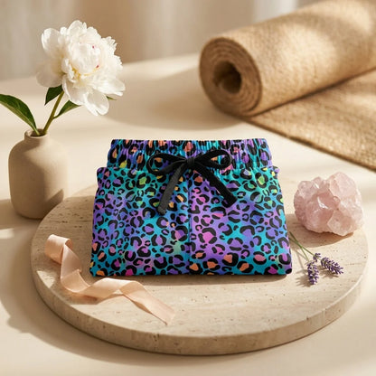 Loose Women’s Shorts With Neon Leopard Spirit Print