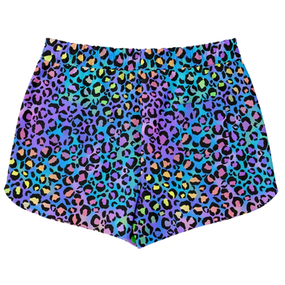 Loose Women’s Shorts With Neon Leopard Spirit Print