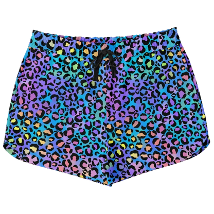 Loose Women’s Shorts With Neon Leopard Spirit Print - XS