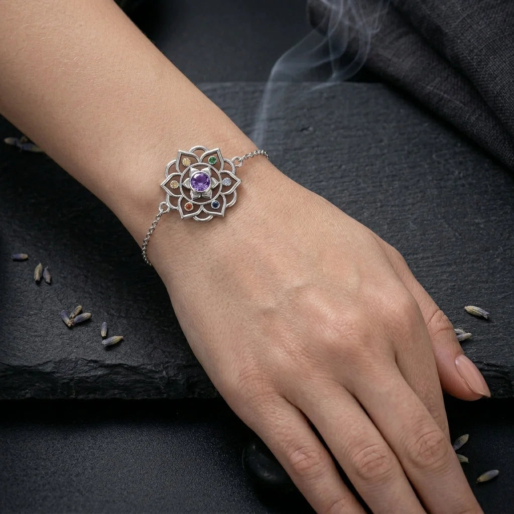 Lotus Cable Chain 925 Sterling Silver Bracelets - Silver