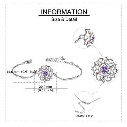 Lotus Cable Chain 925 Sterling Silver Bracelets - Silver