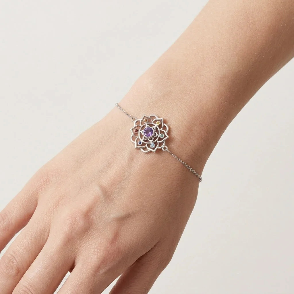 Lotus Cable Chain 925 Sterling Silver Bracelets - Silver