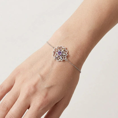 Lotus Cable Chain 925 Sterling Silver Bracelets - Silver