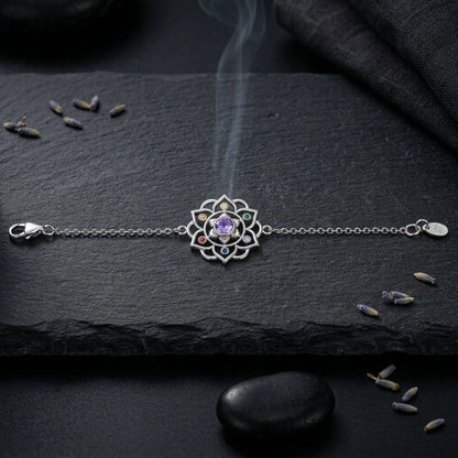 Lotus Cable Chain 925 Sterling Silver Bracelets - Silver