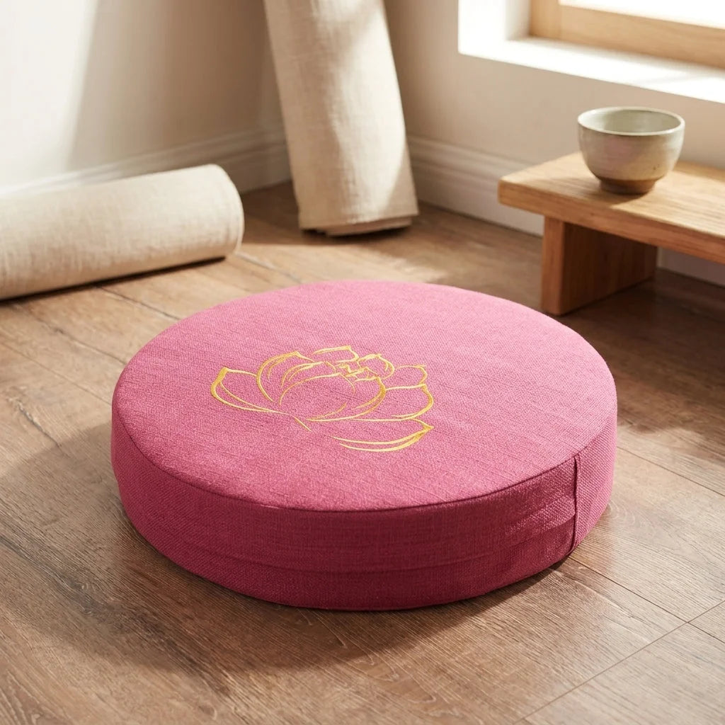 Lotus Embroidered Meditation Floor Cushions