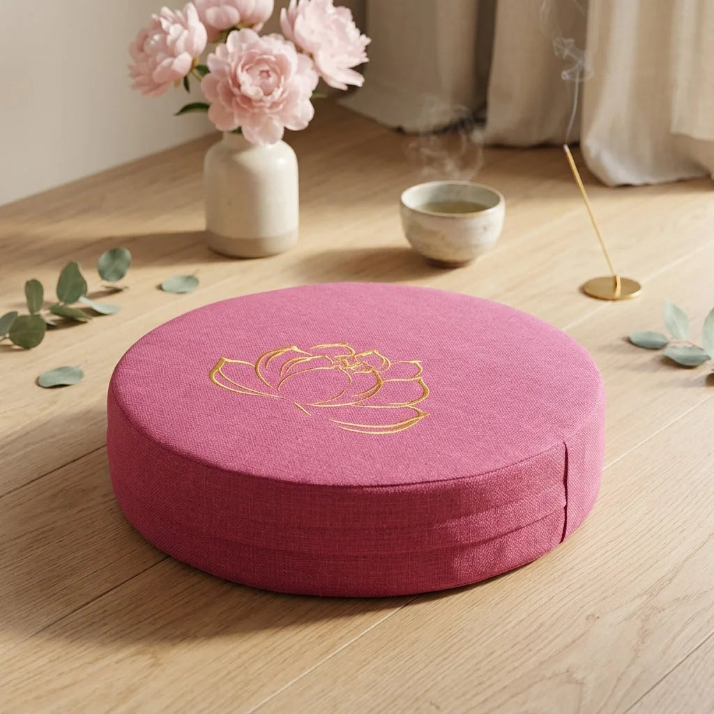 Lotus Embroidered Meditation Floor Cushions