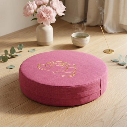 Lotus Embroidered Meditation Floor Cushions