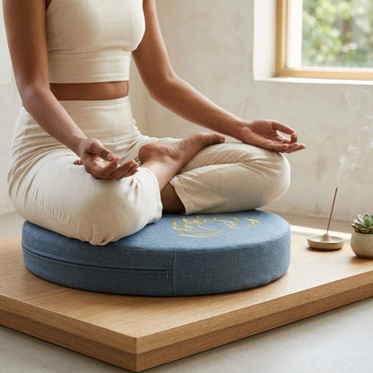 Lotus Embroidered Meditation Floor Cushions