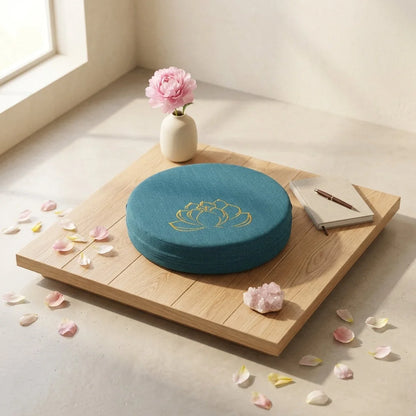 Lotus Embroidered Meditation Floor Cushions