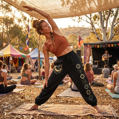 Lunar Energy Black Harem Trousers Womens Edition