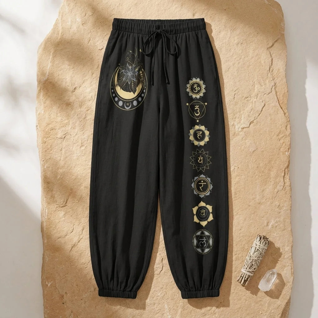 Lunar Energy Black Harem Trousers Womens Edition