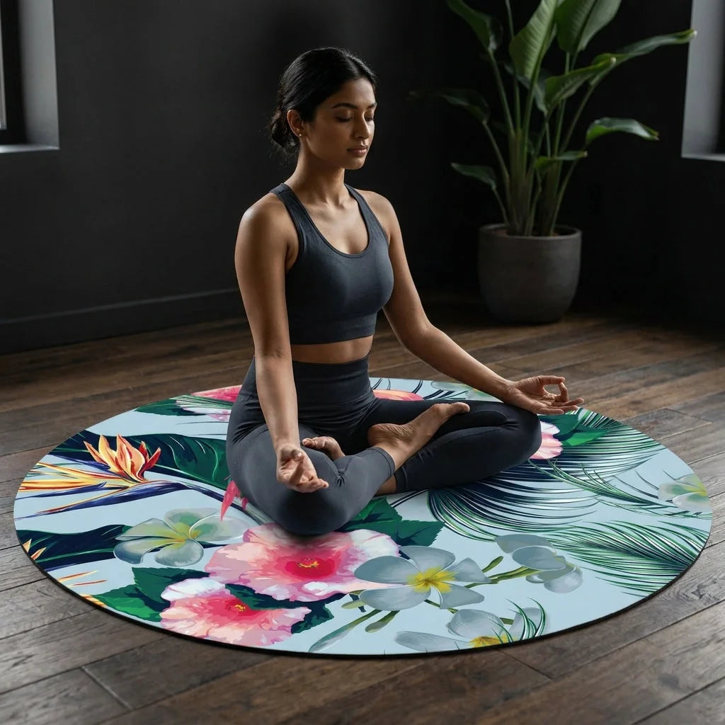 Luxury Circular Yoga Mat With Anti-Slip Suede Surface