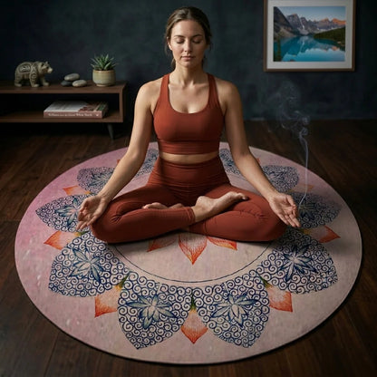 Luxury Circular Yoga Mat With Anti-Slip Suede Surface