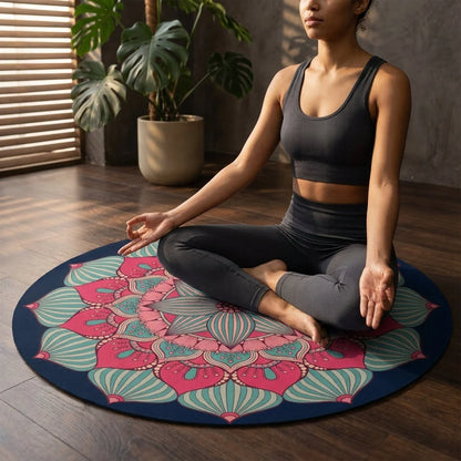 Luxury Circular Yoga Mat With Anti-Slip Suede Surface