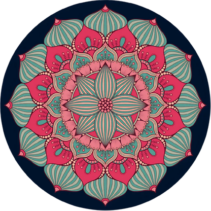 Luxury Circular Yoga Mat With Anti-Slip Suede Surface - Ethnic Style / 1400X1.5 mm