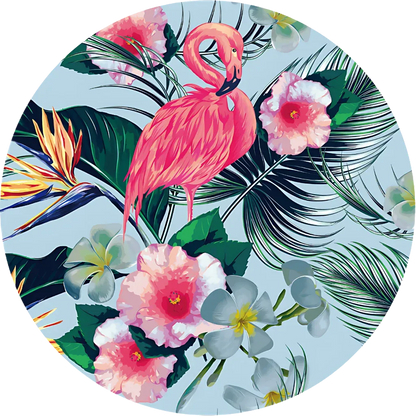 Luxury Circular Yoga Mat With Anti-Slip Suede Surface - Flamingo / 1400X1.5 mm