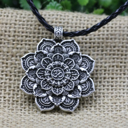 Mandala Charm Necklace Om for Daily Mindful Living