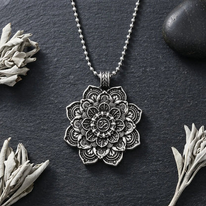 Mandala Charm Necklace Om for Daily Mindful Living