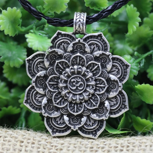 Mandala Charm Necklace Om for Daily Mindful Living