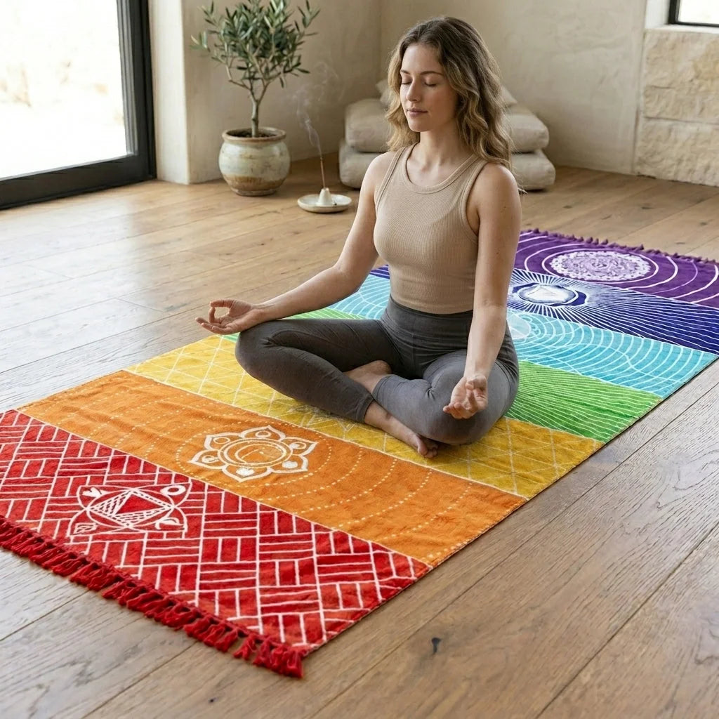 Mandala Print Carpet Yoga With Stretch Fabric Comfort