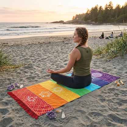 Mandala Print Carpet Yoga With Stretch Fabric Comfort