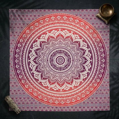 Mandala Tapestry Wall Hanging In Green And Blue