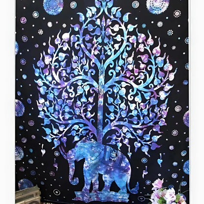 Mandala Wall Tapestry With Elephant Design - 03 Style / L