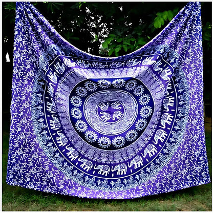 Mandala Wall Tapestry With Elephant Design - 14 Style / L