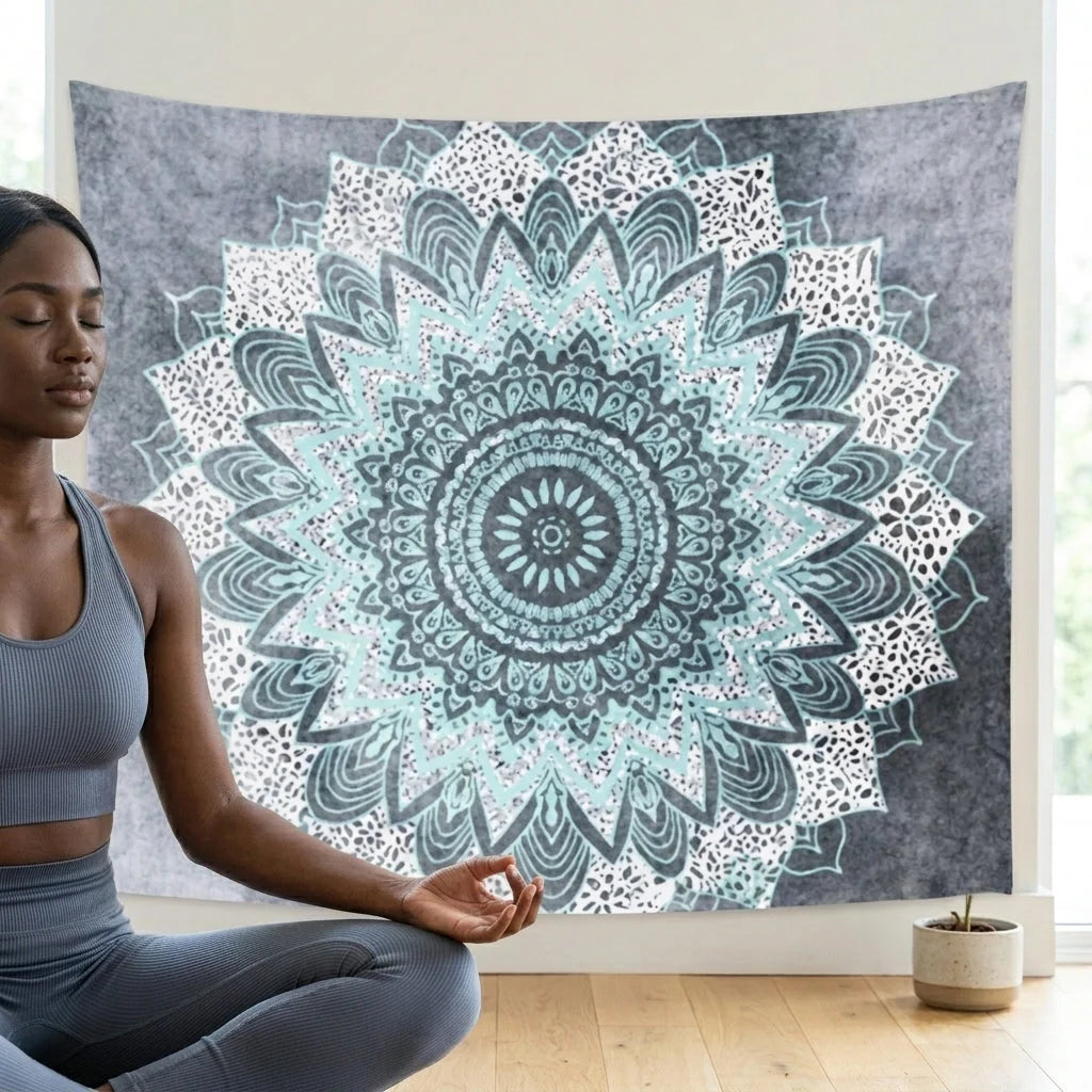Mandala Wall Tapestry With Elephant Design