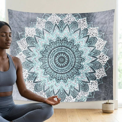 Mandala Wall Tapestry With Elephant Design