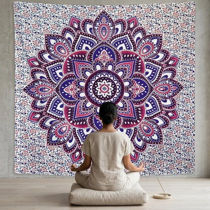 Mandala Wall Tapestry With Elephant Design