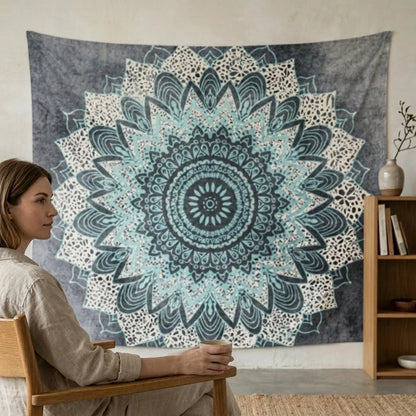 Mandala Wall Tapestry With Elephant Design
