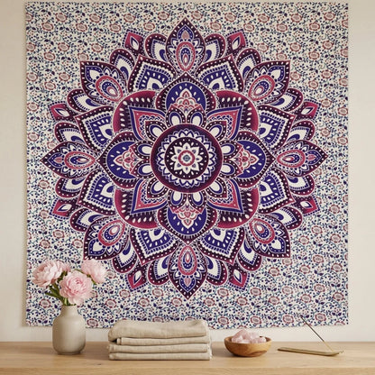 Mandala Wall Tapestry With Elephant Design