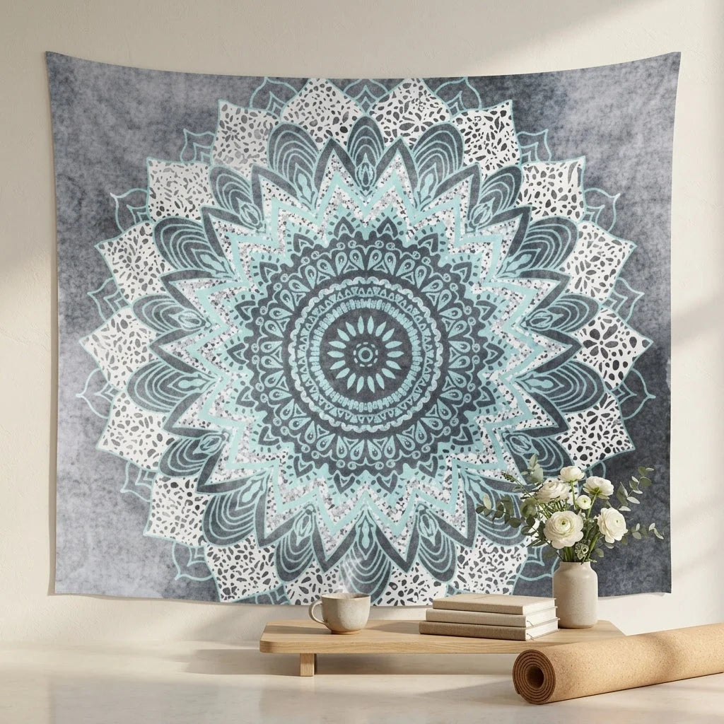 Mandala Wall Tapestry With Elephant Design