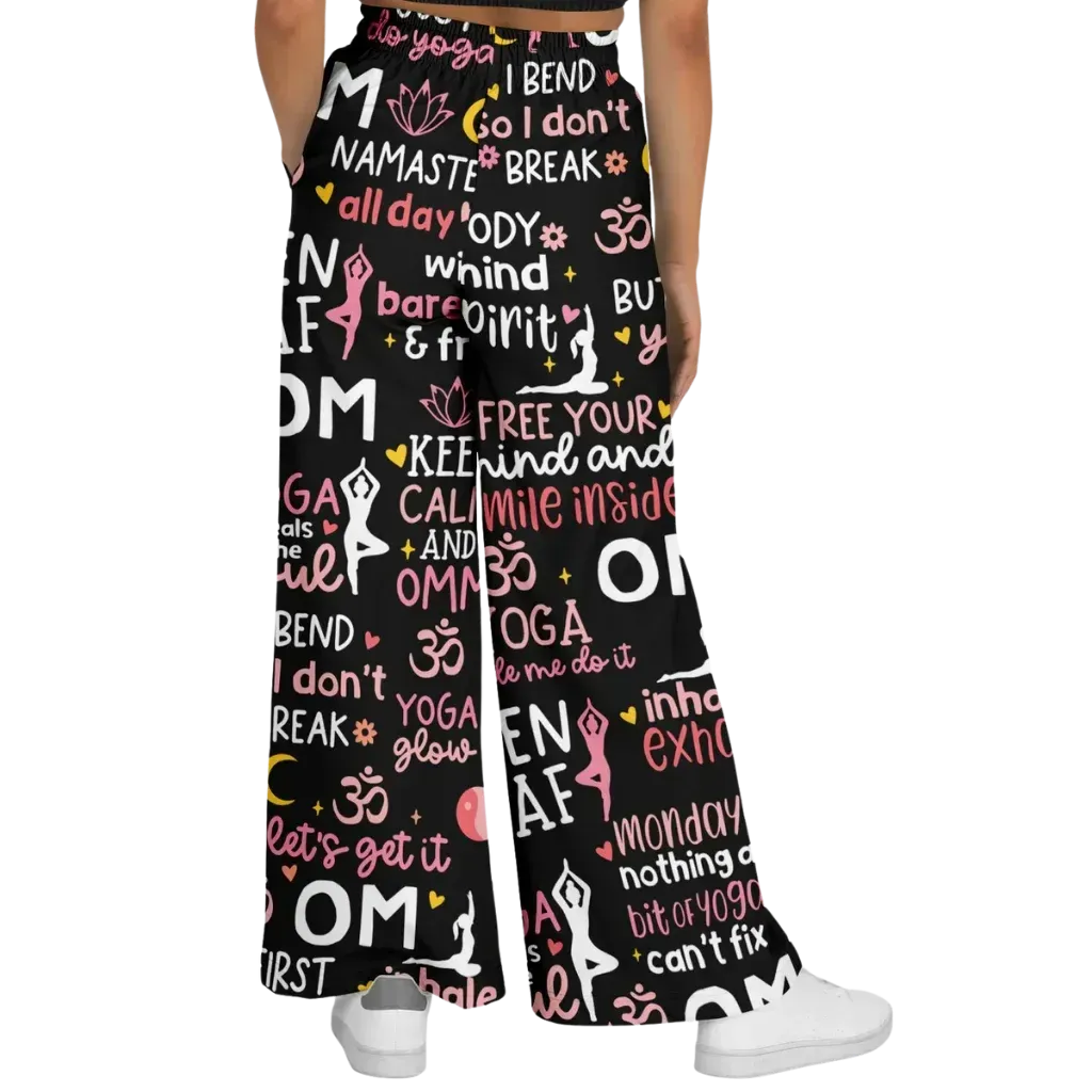 Mantra Mood Flared Jogger Pants With Yoga Quotes