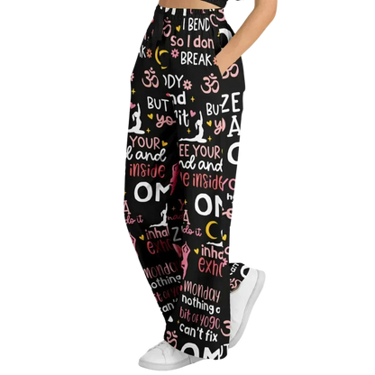 Mantra Mood Flared Jogger Pants With Yoga Quotes